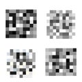 Set of Pixel censored signs. Black censor bar Royalty Free Stock Photo